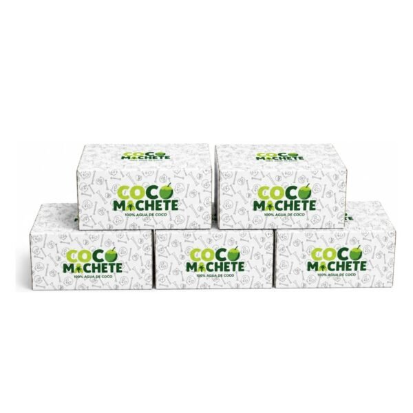 Pack de 5 cajas de Coco Machete, 120 latas de agua de coco 100% natural