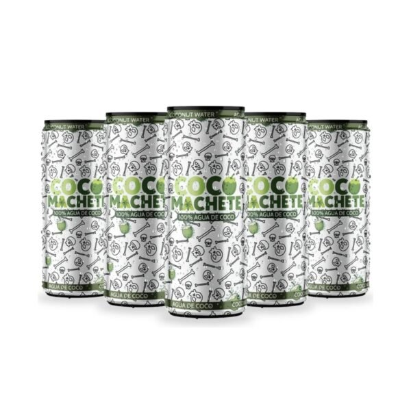 Pack prueba de 5 latas de Coco Machete, agua de coco 100% natural